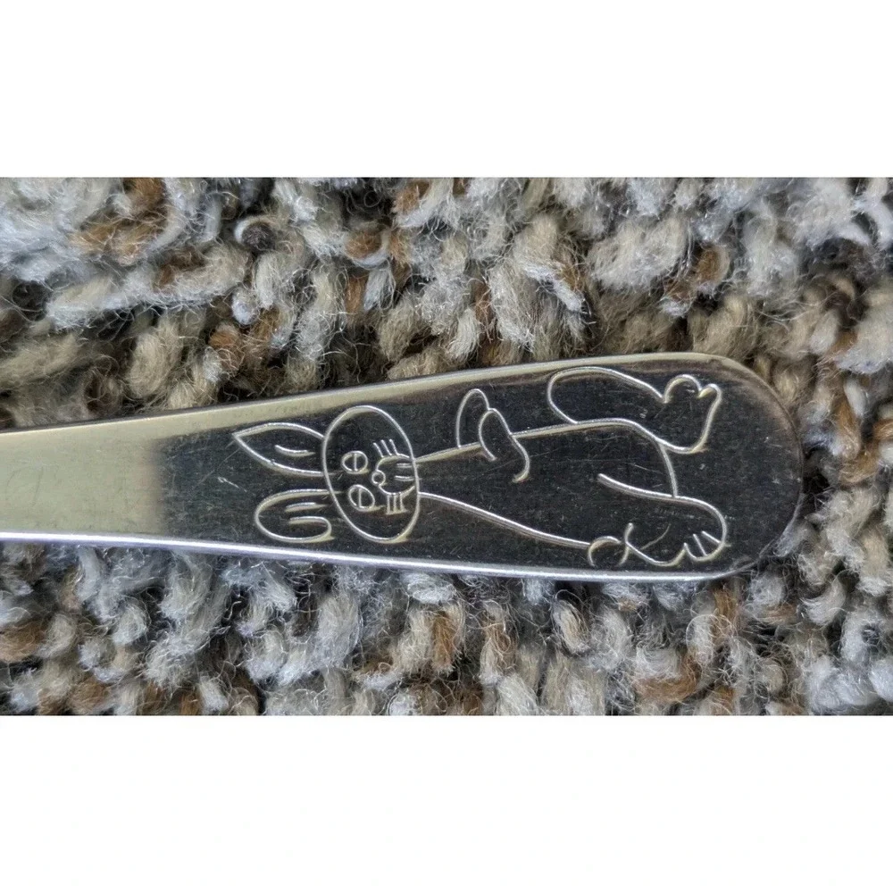 Vintage German Esmayer 18/0 Forch‎ Childrens Dinner Fork Promo Cartoon Rabbit